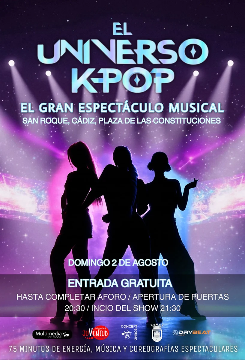 Cartel de El Universo K-Pop en San Roque es Música 2026